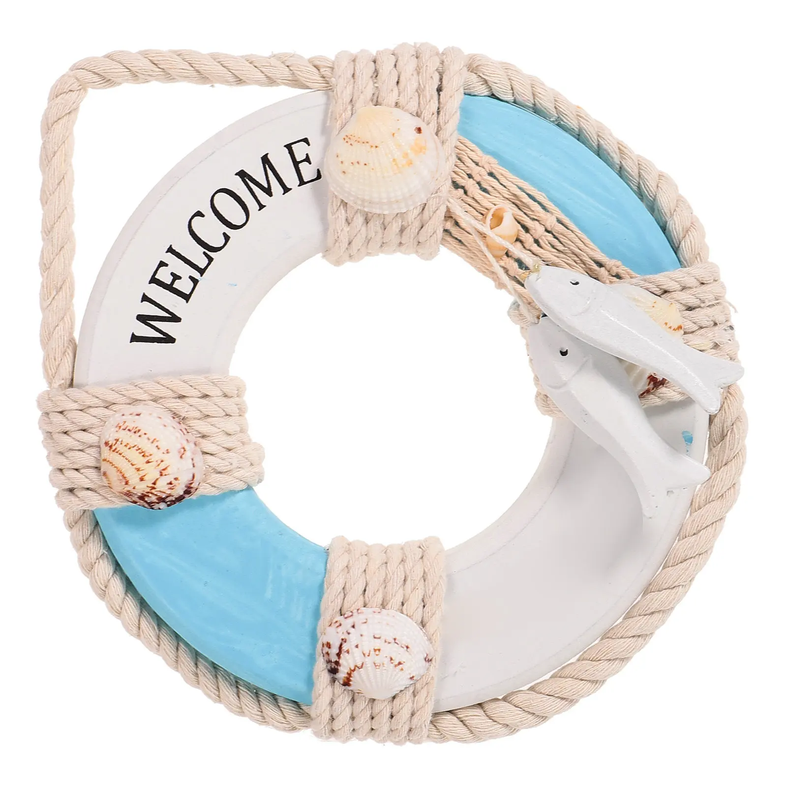 Nautical Wooden Life Buoy Hanging Decoration Exquisite Craftsmanship Weather Resistant Fade Proof