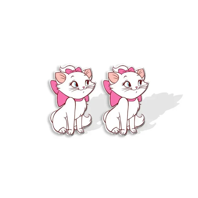 Disney Marie Cat Stud Earring Lovely The Aristocats Resin Acrylic Earrings Anime Figure Cosplay Kawaii Earrings for Women Gifts