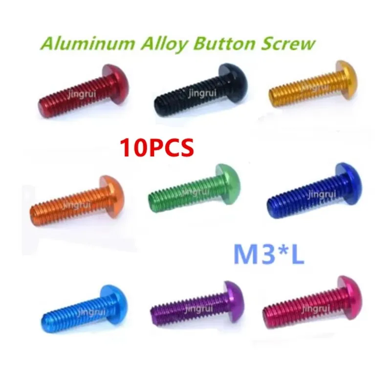 10pcs LPTLS Aluminum Screw M3*5/6/8/10/12/14/16/20/25 Colourful Aluminum 7075 Button Round Socket Head Allen Machine Screws