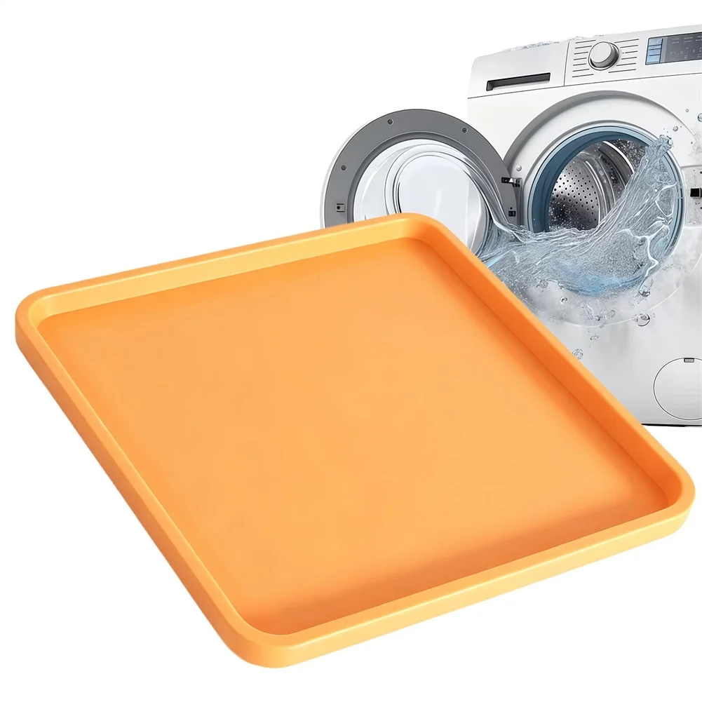 Heavy=Duty Washing Machine Drain Tray Anti-Leak Drip Pan For Front Loading Washers Basement Apartment Floor Safety Solution