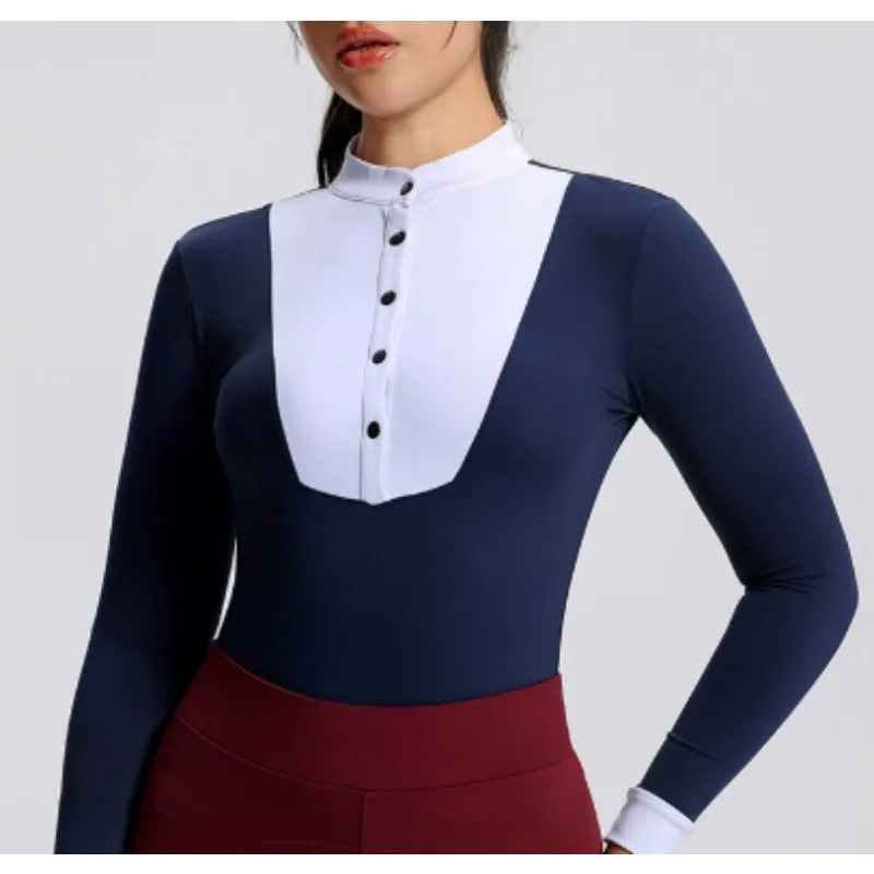 جديد إمرأة ركوب الخيل قمصان الفروسية قاعدة طبقة قمصان قصيرة الأكمام ركوب تي شيرت المنافسة الفروسية قمصان بولو