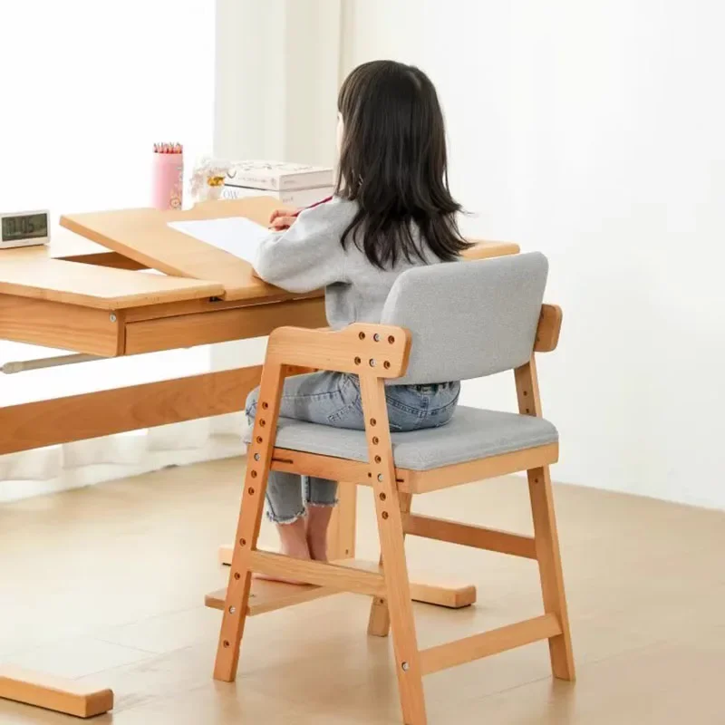 School Furniture Room Children's Kids Girl Study Wooden Design Safety Height Adjustable Seat Silla Infantil Chairs Auxiliary JGY