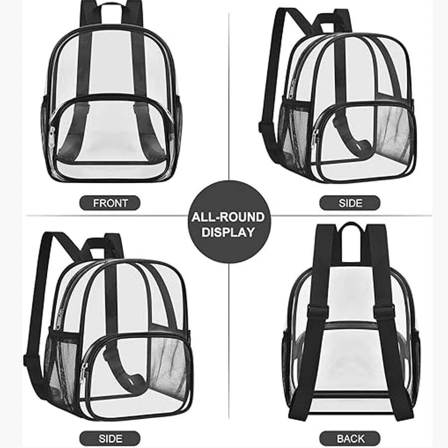 Transparent Backpack, Suitable For Stadium Events, Concerts, Sporting Events, Work Trips, And More.