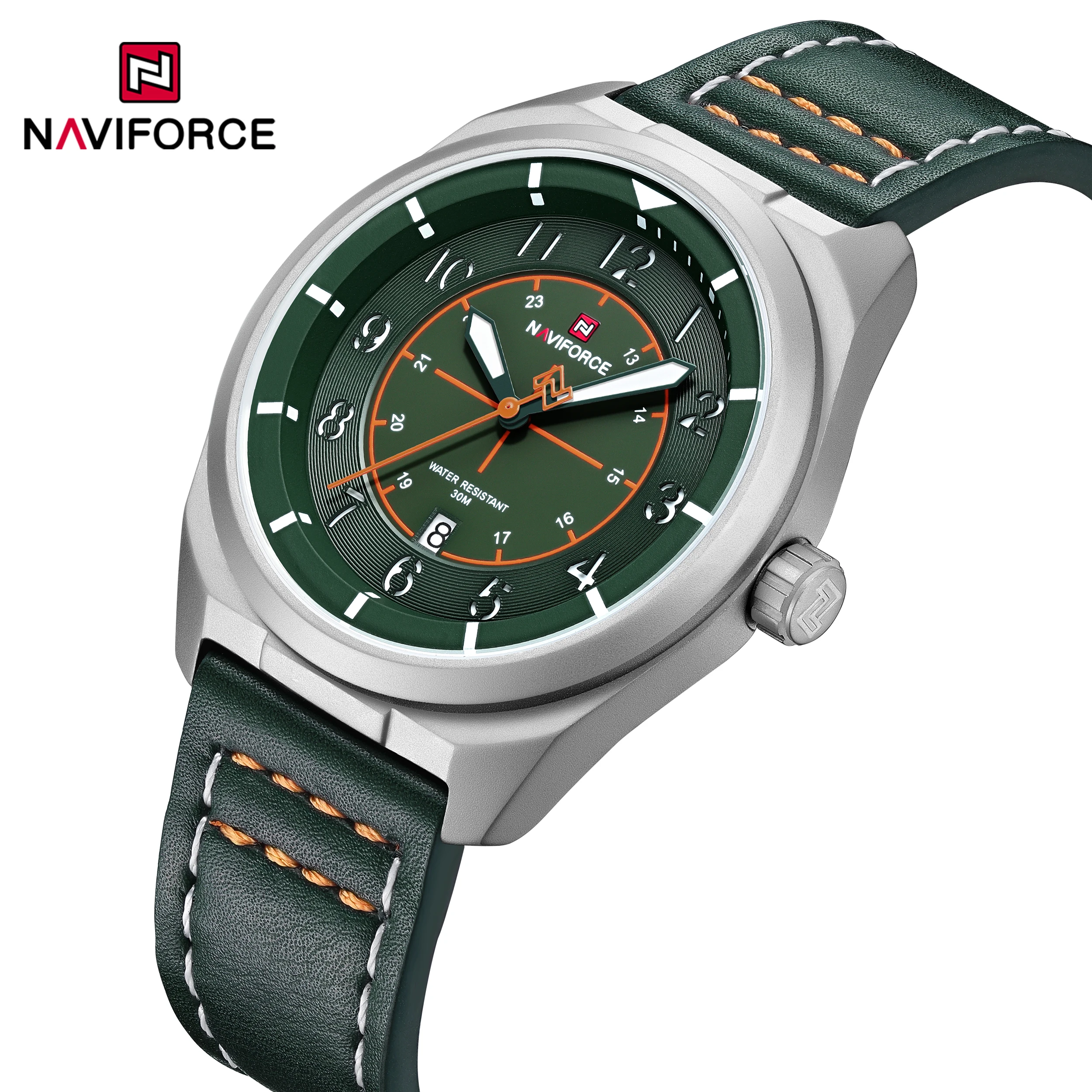 

Original Fashion Brand NAVIFORCE Watches Waterproof Earthquakeproof High Quality Leather Men's Watch Business Casual Style 2026