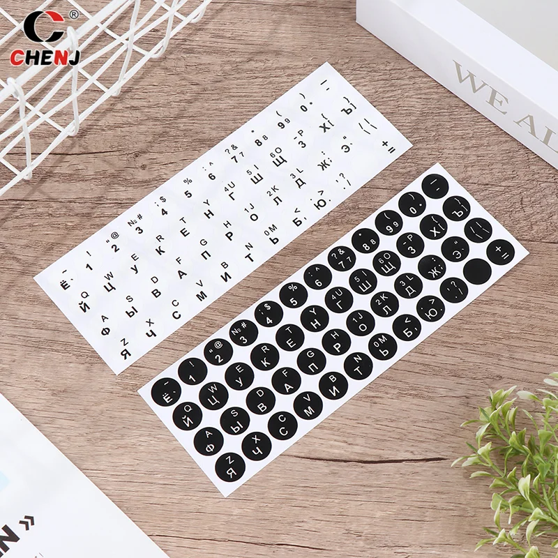 Russian Smooth Round 2 Colors Keyboard Sticker Language Protective Film Layout Button Letters PC Laptop Accessories