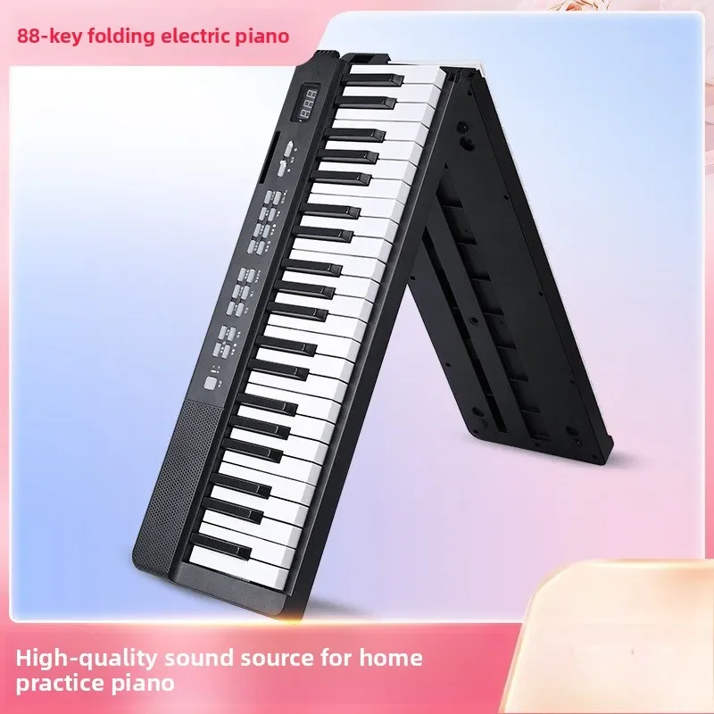 Foldable 88 Key Weighted Electric Piano Portable Keyboard Beginners Professionals Rollup Piano Substitute Music Keyboard