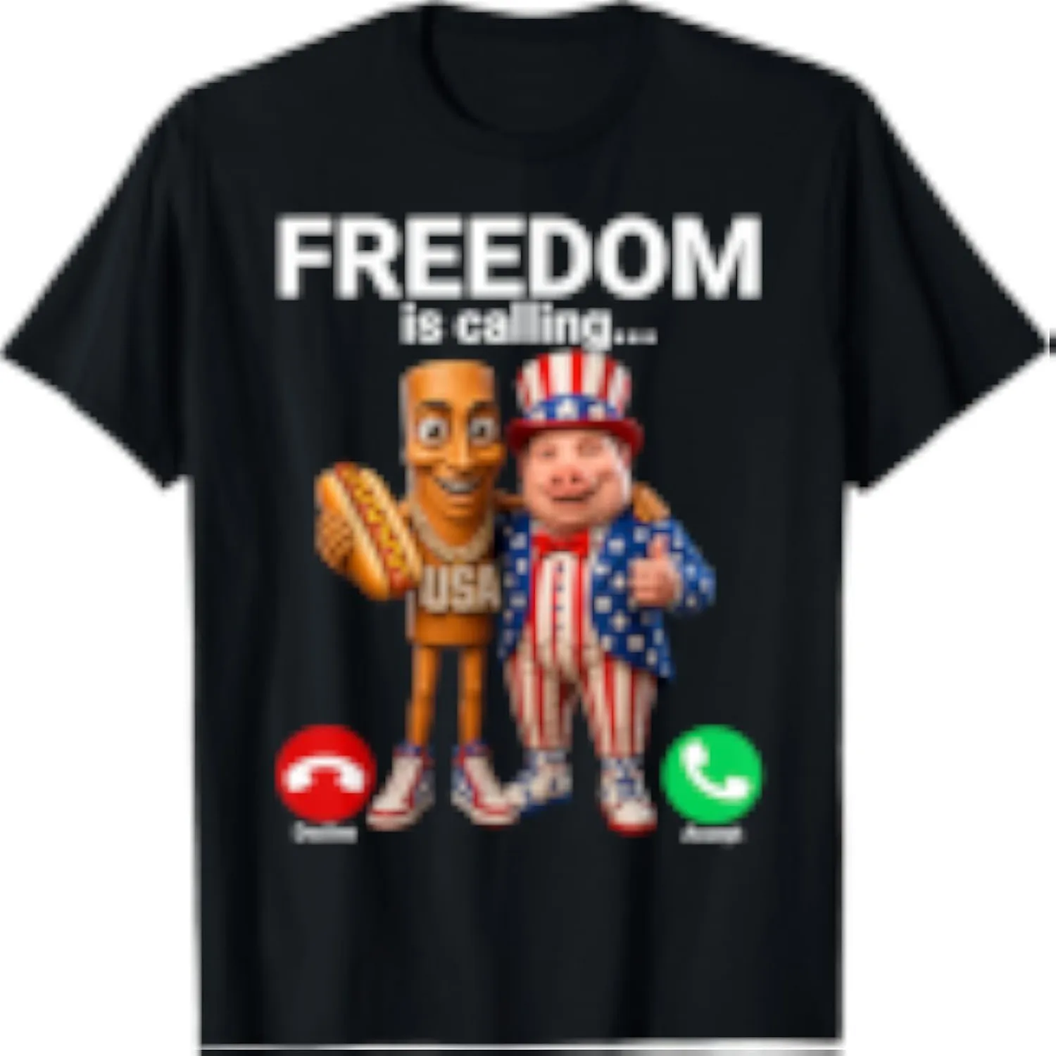 Tung Tung Tung Sahur John Pork Fourth of July T-Shirt