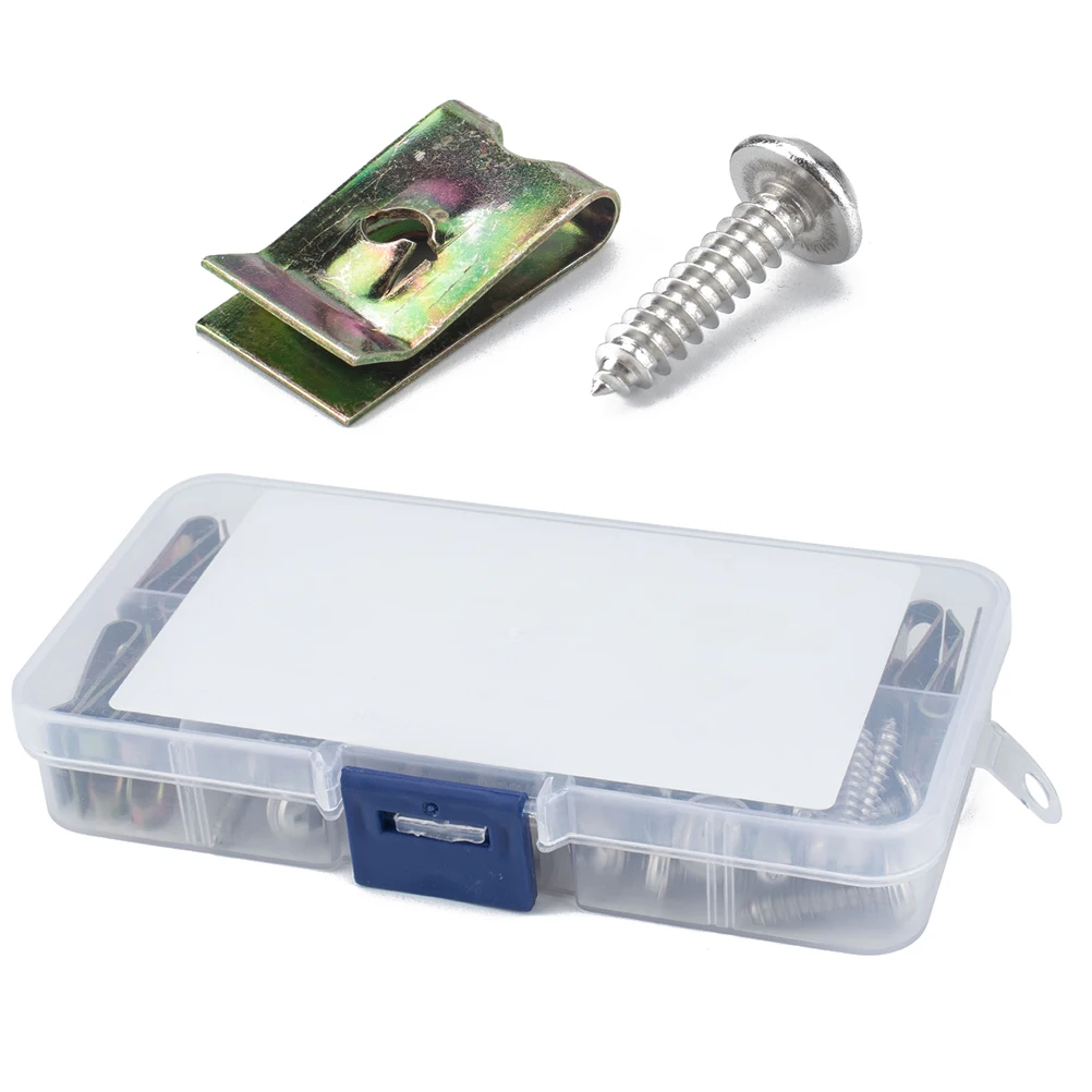 

50Pcs Motorcycle U Nut Fasteners Galvanized Manganese Steel High Hardness Trim Panel Clips Self Tapping Spire U Clip