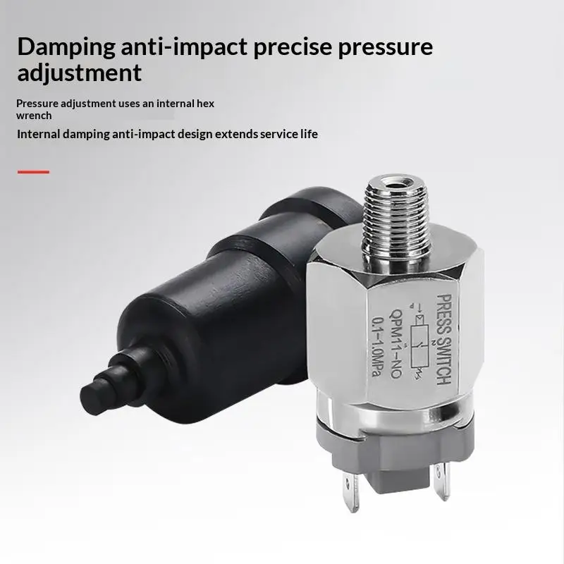 NO NC Hydraulic Diaphragm Air Pressure Switch QPM11 Adjustable 0.1-1Mpa 1Pcs for Industrial Machinery Repair