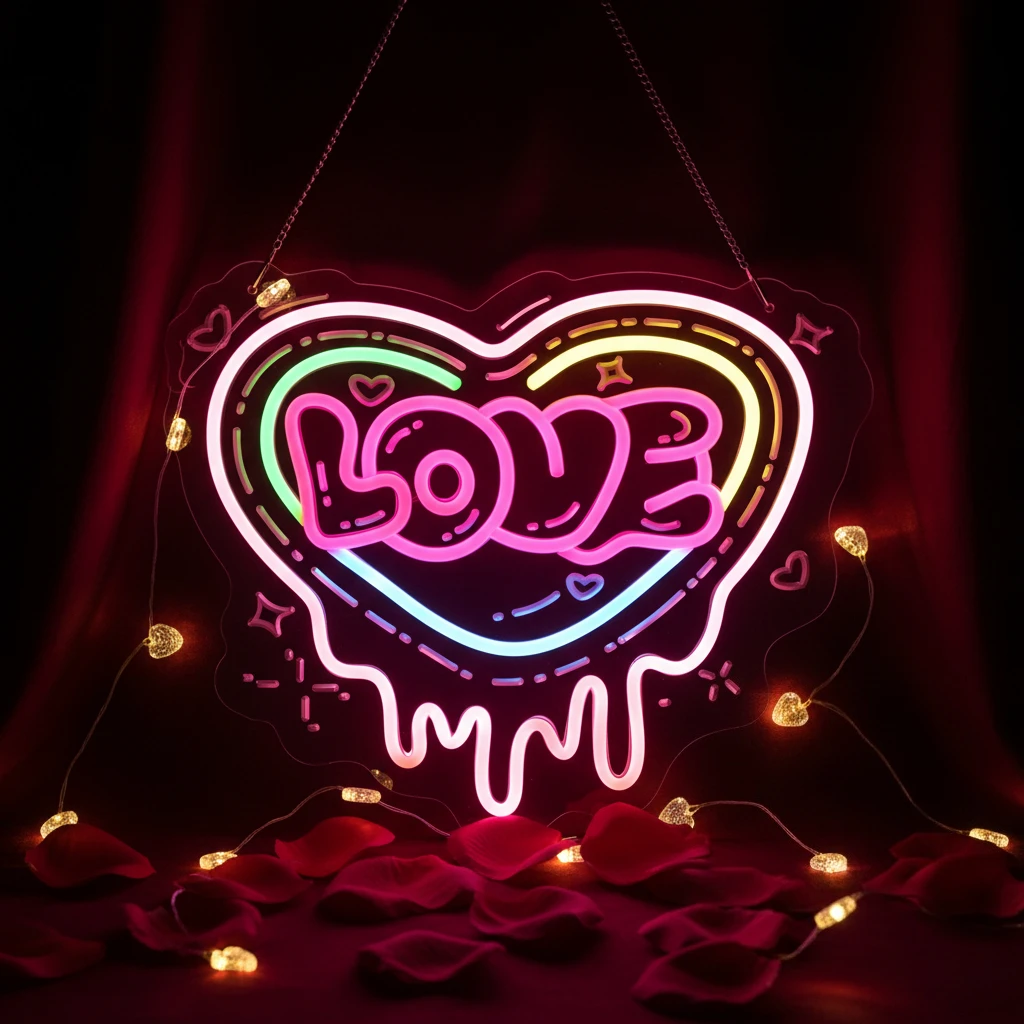 

Love Heart Neon Sign Powered Decoration for Wedding Engagements Valentine'S Day Parties And Romantic Wall Art for Girls' Bedroom