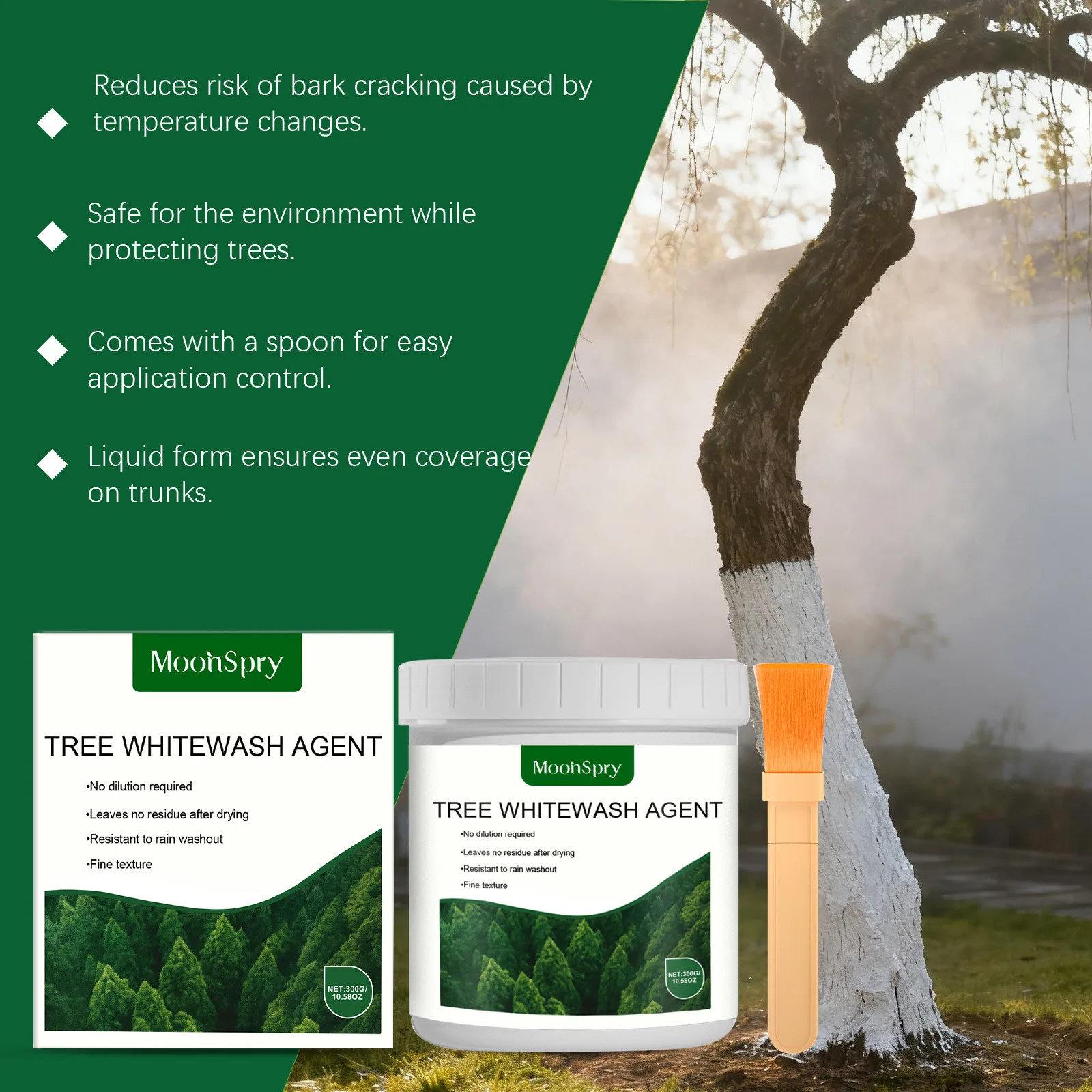 

Tree White Coating Insect Frost Sun Protection Strong Adhesion Easy Apply For Street Trees One Year Long Lasting Protection