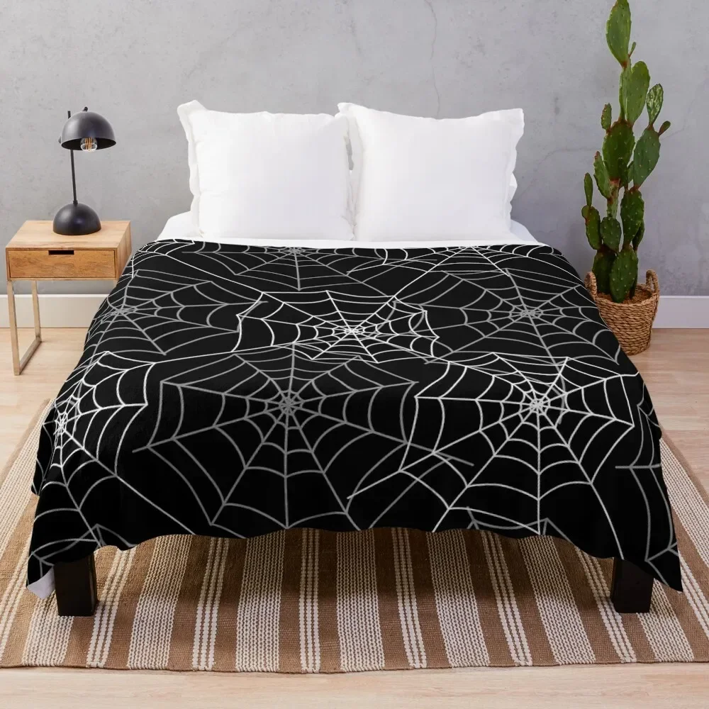 

Spider cobweb spiderweb Halloween goth pattern HD HIGH QUALITY online store Throw Blanket for sofa Blankets