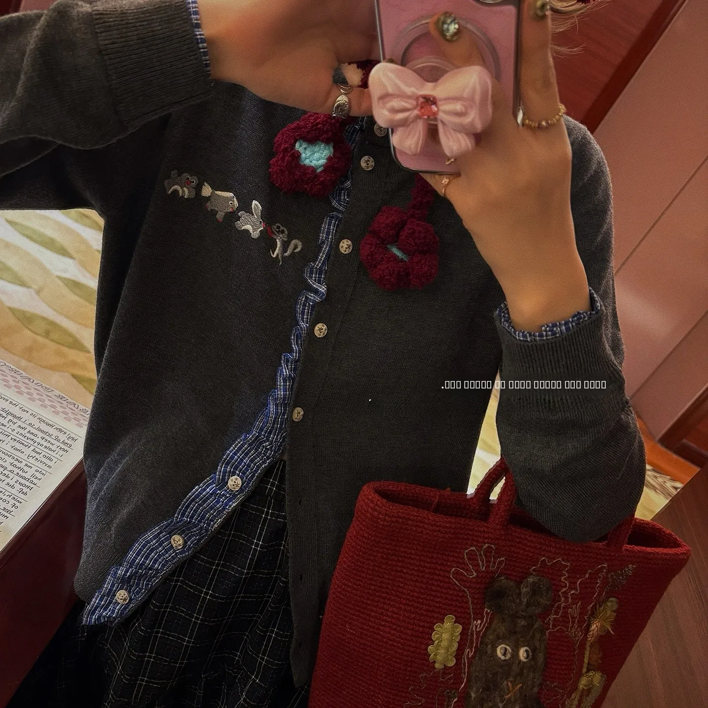 

Свитер VIMAS из шерсти с вышивкой, однотонный, для ношения как базовый слой, милый дизайн «фальш-двойка», комфортный свободный крой