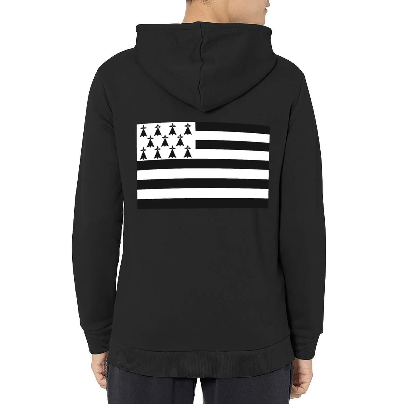 

Flag of Brittany Drapeau Breton Gwenn-ha-du Ermine black and White HD HIGH QUALITY ONLINE STORE Hoodie