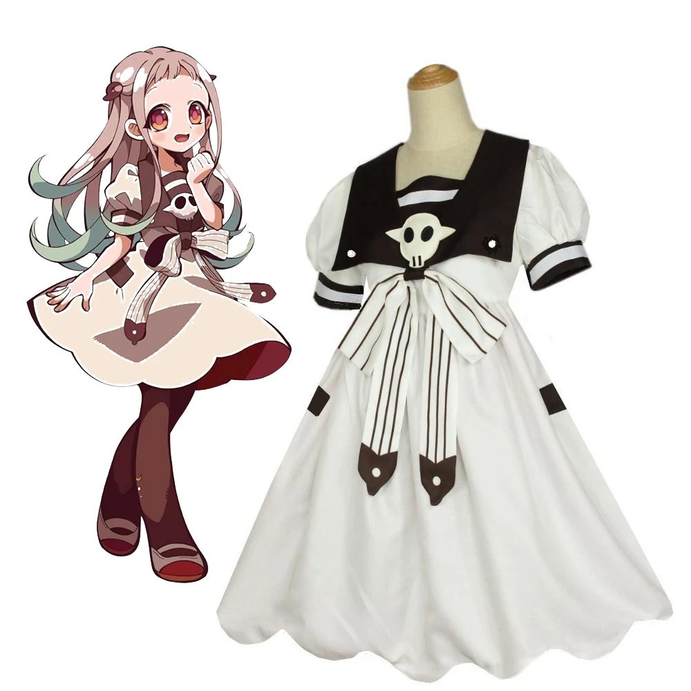 Yashiro Nene Cosplay-Kostüm Toilet Bound Hanako Kun Kleid Komplettset mit Socken und Kopfbedeckung Anime-Kostüm für Mädchen Halloween