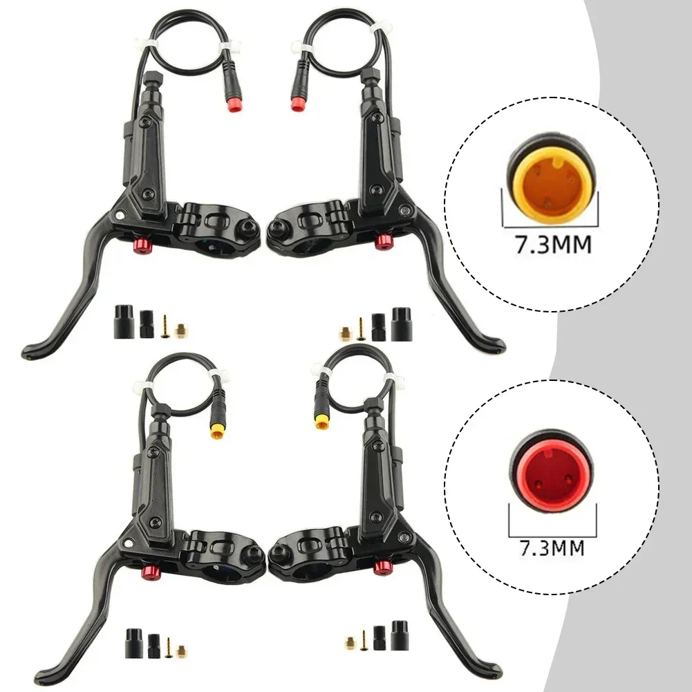 1 par de manijas de freno de bicicleta eléctrica de 3 pines/2 pines para Motor de bicicleta eléctrica Bafang palanca de freno hidráulico mango de freno de apagado de aleación de aluminio