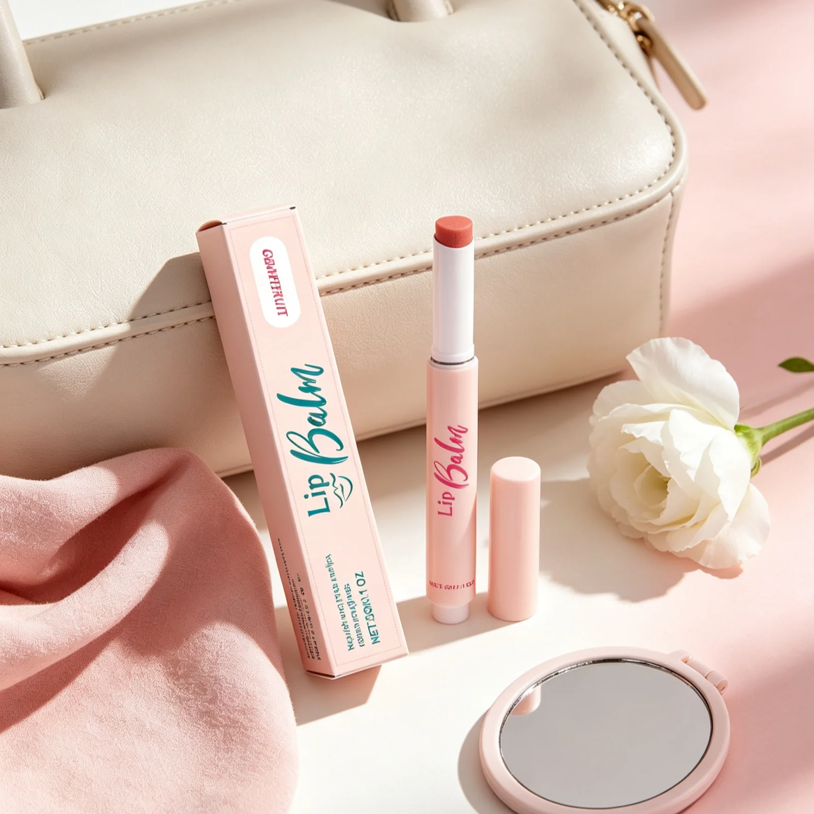 Grapefruit Lip Balm Hydrating Lip Care Dry Lips Repair Anti‑peeling Soothing Long Lasting Moisturizing Nourishing Lip Balm 3g