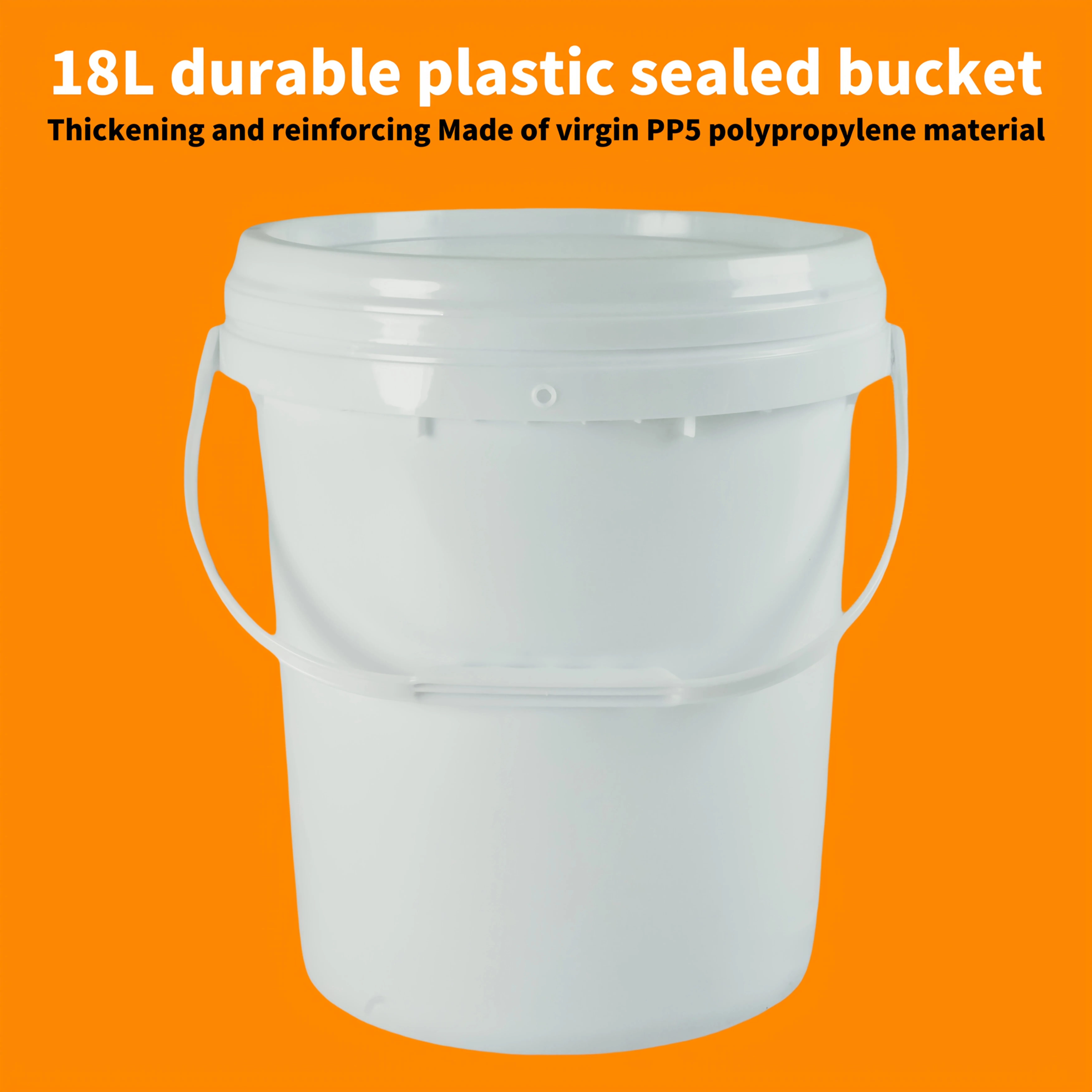 

20L Heavy Duty White Sealed Thickened Round Bucket, Leak-Proof Upgrade, Multi-Scenario Home Use, Construction Tool Storage