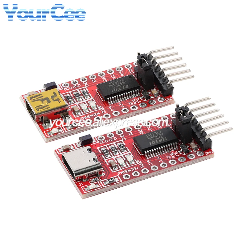 5pcs/1pc FT232RL USB to TTL serial port module Conversion board supports 3.3V 5V downloader burner brush line Type-C/ini