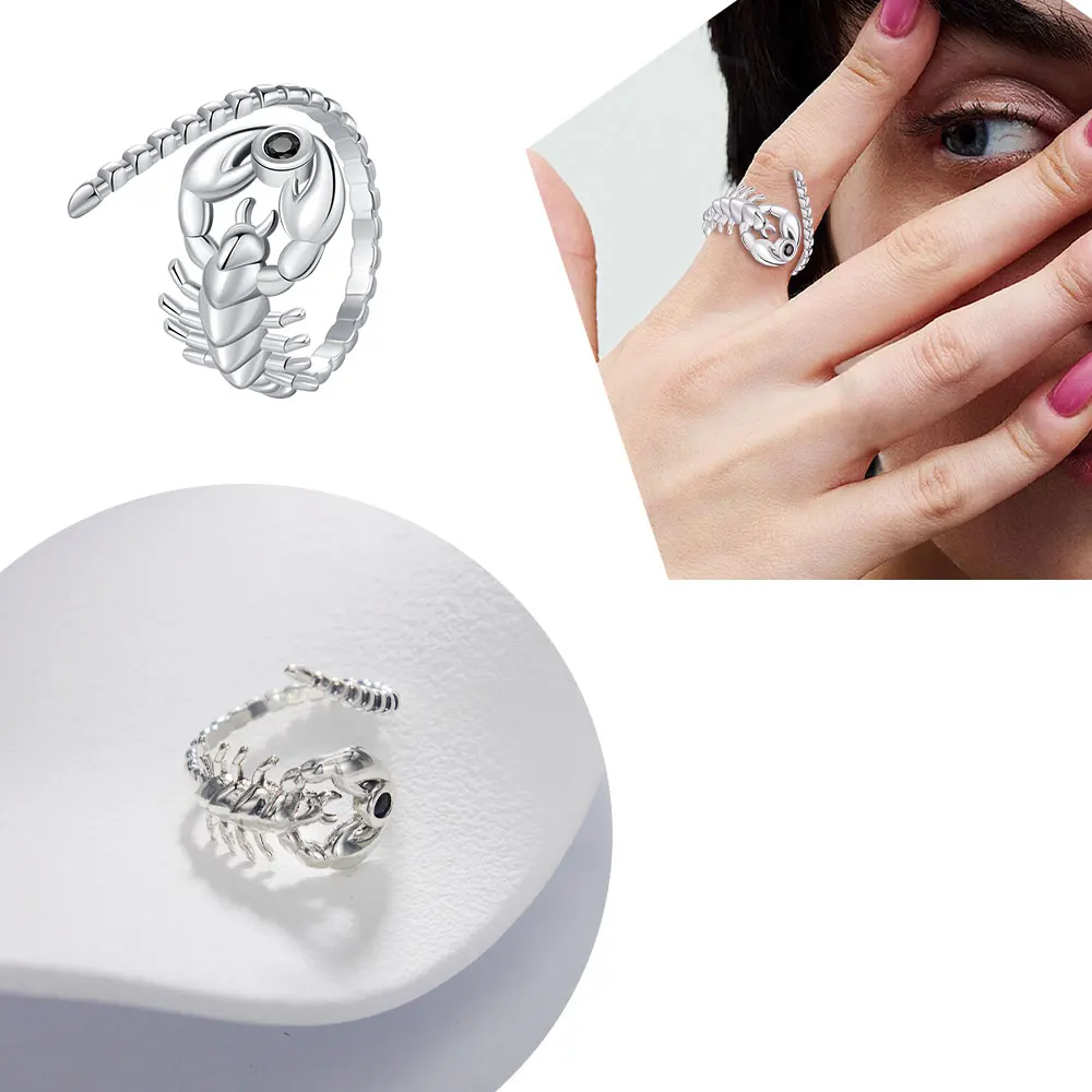 Women's Adjustable 925 Sterling Silver Animal Hoop Ring
