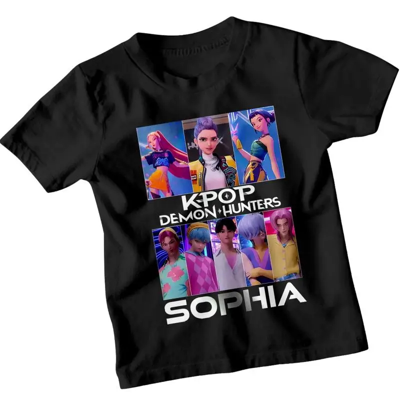 

Персонализированная футболка Kpop «Охотники на демонов» в стиле фэнтези в стиле поп-культуры для мальчиков и девочек # 59