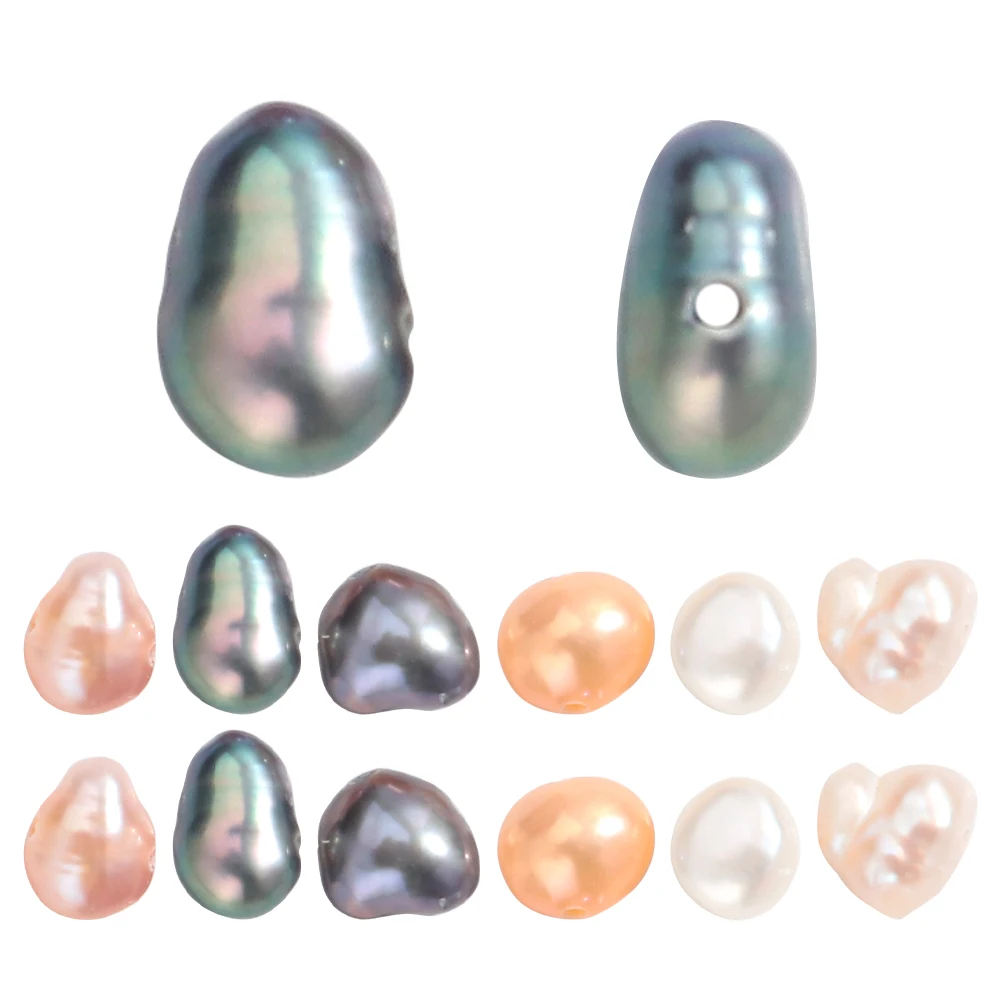 10Pcs Natural Cultured Freshwater Pearl Beads, Baroque Keshi Pearl Beads for Earring Necklace DIY Jewelry Making
