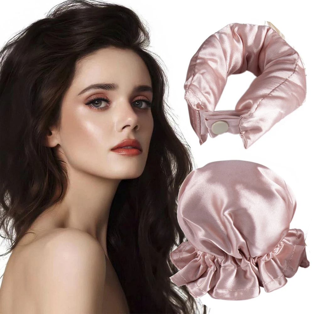 

Heatless Curling Rod Silk Curls Hair Rollers Wave Form Curling Sleeping Headband Lazy Hair Curlers with Cap Hair Styling Tools