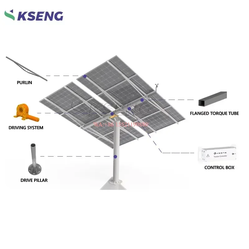 wmwmnu for Single Axis Solar Tracker with Tilt Angle 25-40 4.8kWp Solar Power System