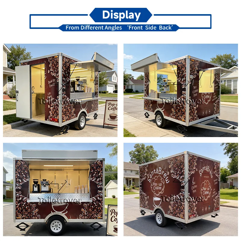 Custom Foldable Container Food Truck Pizza Outdoor Fast Food Truck Trailer Fully Equipped Mobile Food Trailer for Wedding