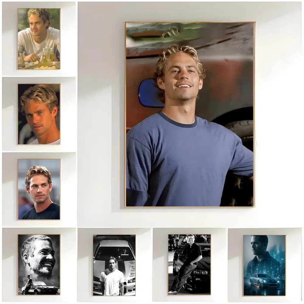 charming actor p-paul walker Poster Classic Wall Art  Home Decor  Peel and Stick Unframed