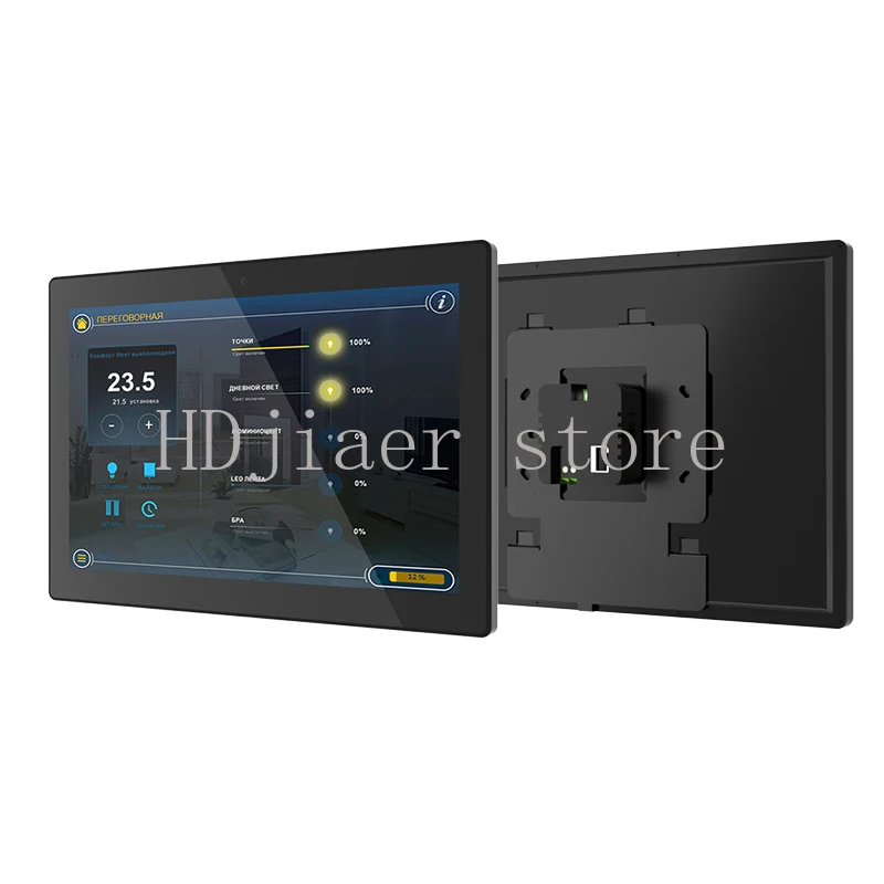 

Smart Home Flush Mount 10 Inch Touchscreen Control Wall Panel – Plastic Case, PoE, RS485, Android System