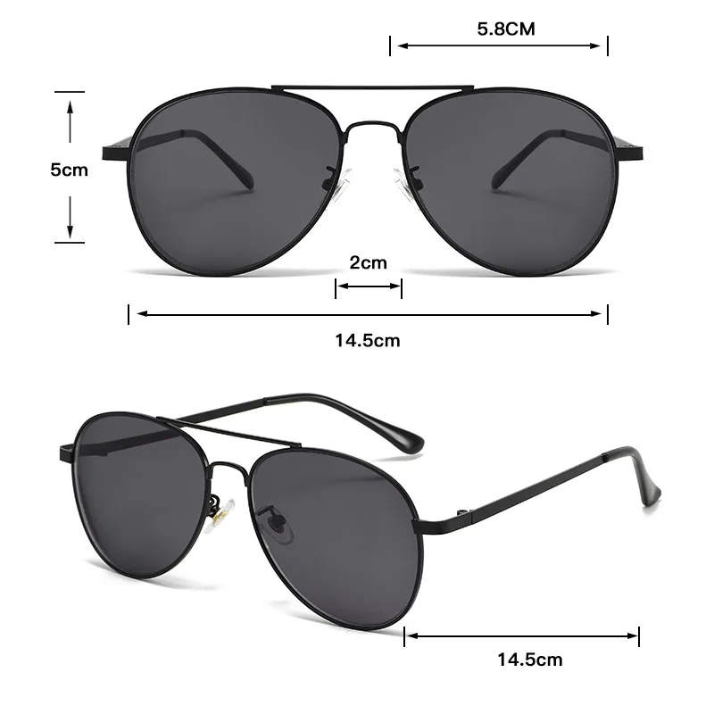 Neue männer Myopie Gläser Metall Doppel-Brücke Frosch-Auge Gläser Outdoor UV400 Polarisierte Sonnenbrille Klassische Driving Shades – Detail 5