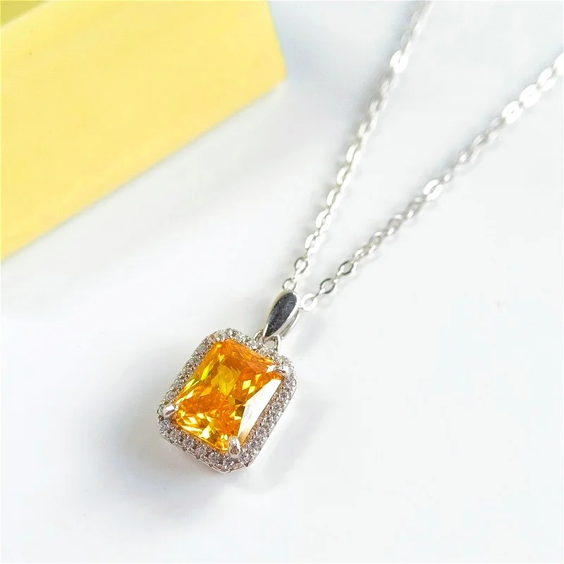 1Pc 3Carat 925 Silver Simple Synthetic Zircon Pendant Necklace for Women, Ideal Graduation Gift for Students & Friends.