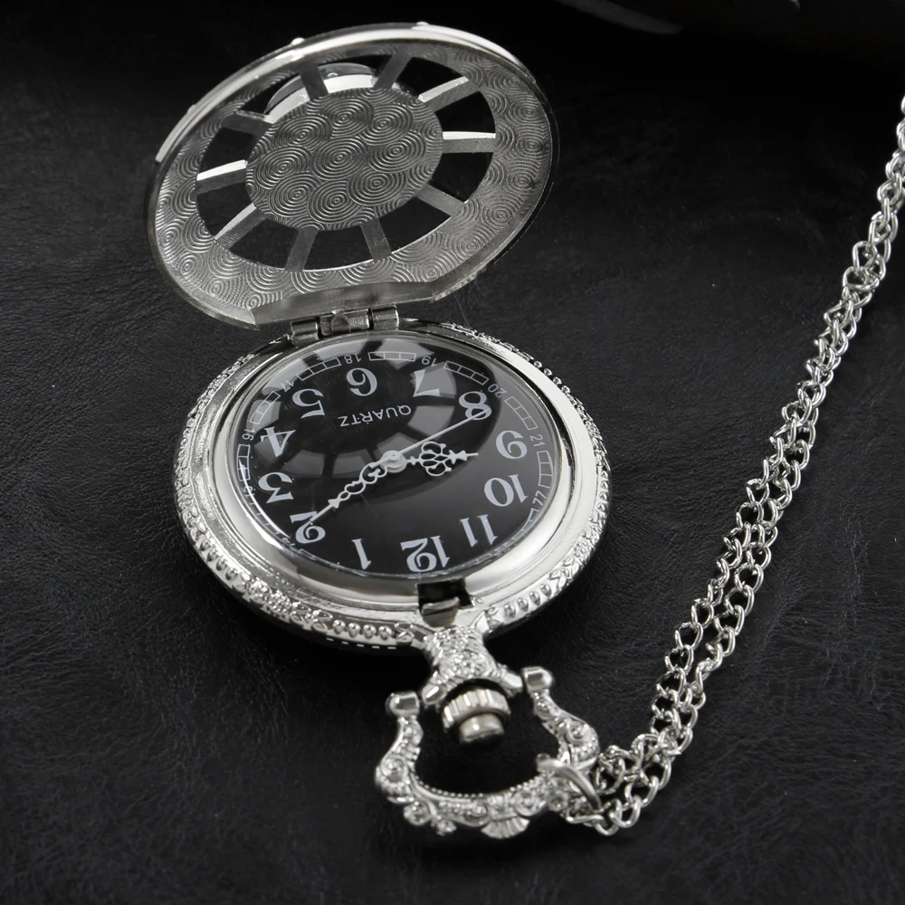 Vintage argento bussola quarzo vapore Punk orologio da tasca uomini e donne collana pendente con catena regalo di natale Reloj Cf1383