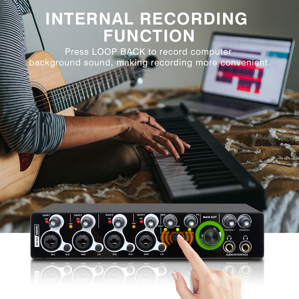 XTUGA MD404 Interfaccia audio USB professionale 24 bit 192 kHz Scheda audio Studio De Audio a 4 canali Vendita calda per la registrazione dal vivo