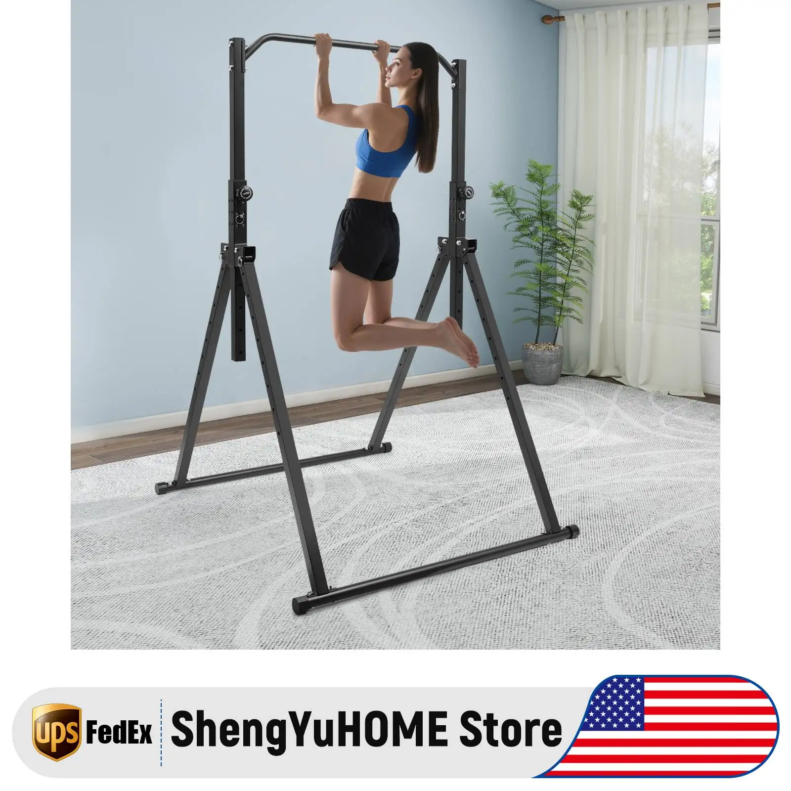 

Doorway Pull Up Bar, Adjustable Telescoping Chin Up Bar for Home Gym, No Screws Installation Exercise Bar for Adults, Upper Body