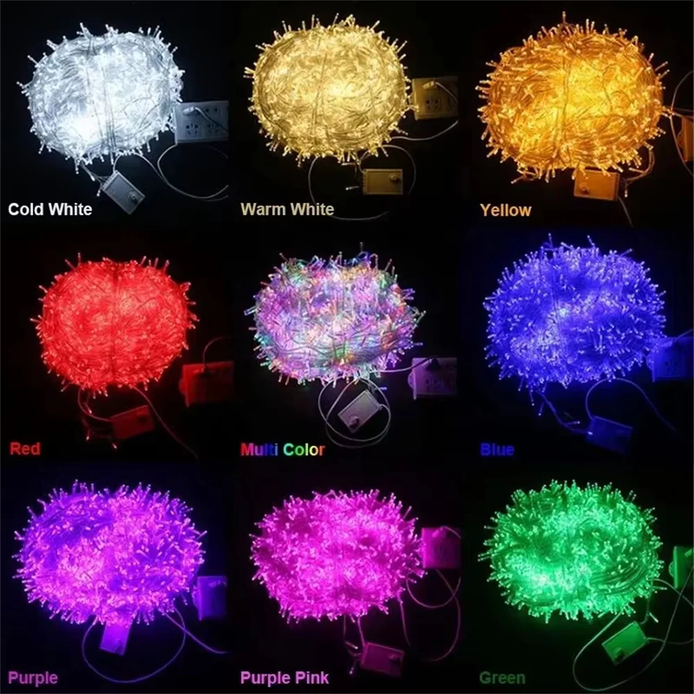 10M 100 LED String Light for Wedding Fairy Christmas Lights Outdoor Twinkle Christmas Tree Decoration Outdoor LED Christmas