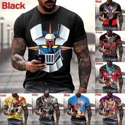 2024 New Men's T-Shirt Mazinger Z 3D Printed T-Shirt Short Sleeve Fun Design Casual T-shirt