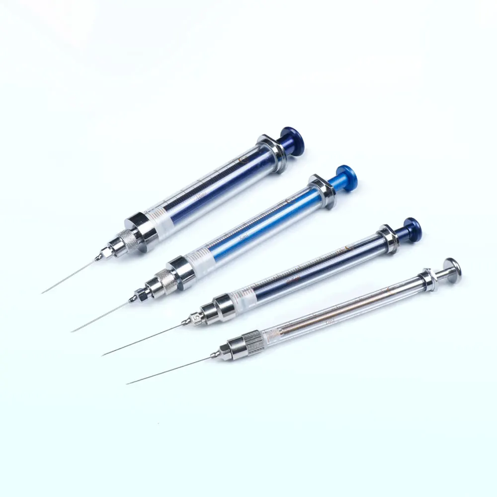 25ul 50ul 100ul 250ul 500ul 1ml 2.5ml 5ml 10ml Microliter Luer Lock Syringe Gas Chromatographic Injector With Sharp Tip