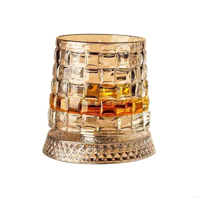   Rotating Crystal Whiskeys Glass for Home Use Friend Gatherings Beer Drinkware