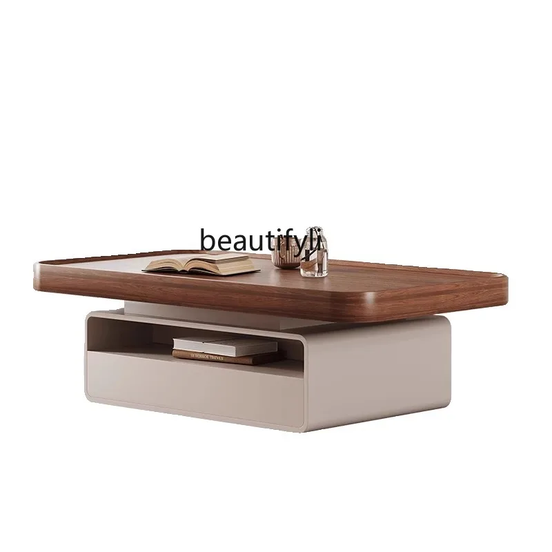 

Medieval 2024 new walnut color designer modern simple rectangular coffee table living room home