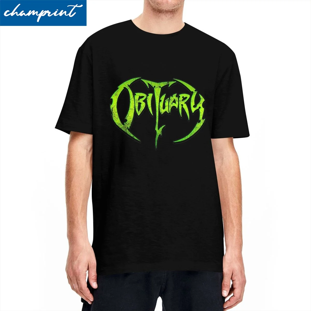 Retro Obituary Band Logo Death Metal T Shirt Unisex Cotton Short Sleeve Heavy Metal Round Neck Summer Tops Shirts