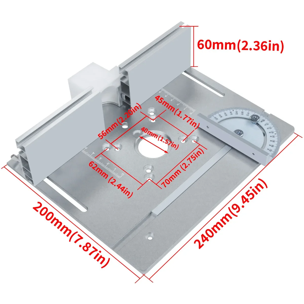 Router Lift Kit + Aluminum Router Plate for 65mm Diameter Motors Woodworking Router Table Workbench Trimmer Engraving Machine