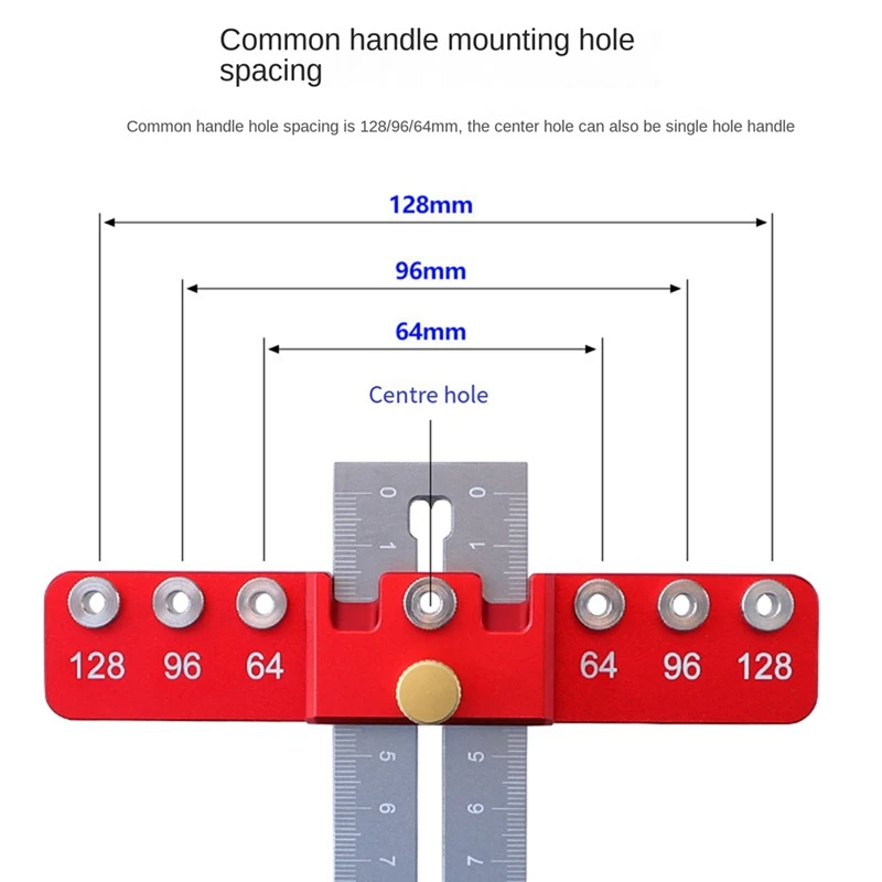 Juego de localizador de perforación de aleación de aluminio, cofre de cajones, manija de puerta, herramienta auxiliar de instalación, mango de carpintería, perforador duradero