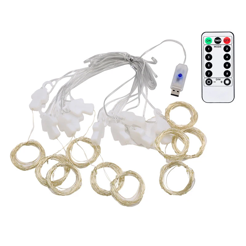 String LED Holiday Lighting Lights Garland Waterproof Copper Wire Multi Flash Remote Control Light For Home Window Decoration