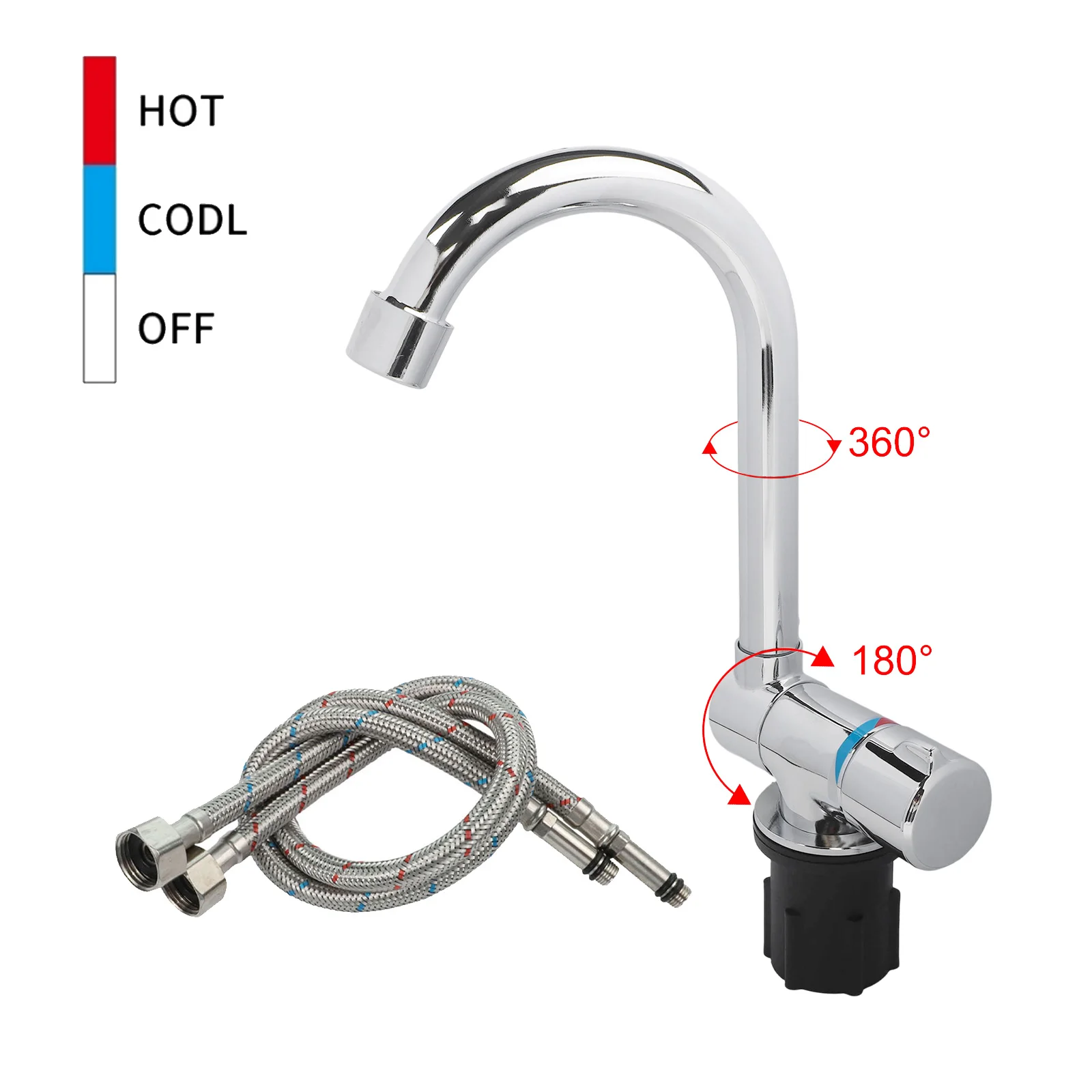 

Для яхт, для барных стоек, смеситель с вращением на 360°, смеситель для каравана, как показано на рисунке, вертикальное вращение на 180