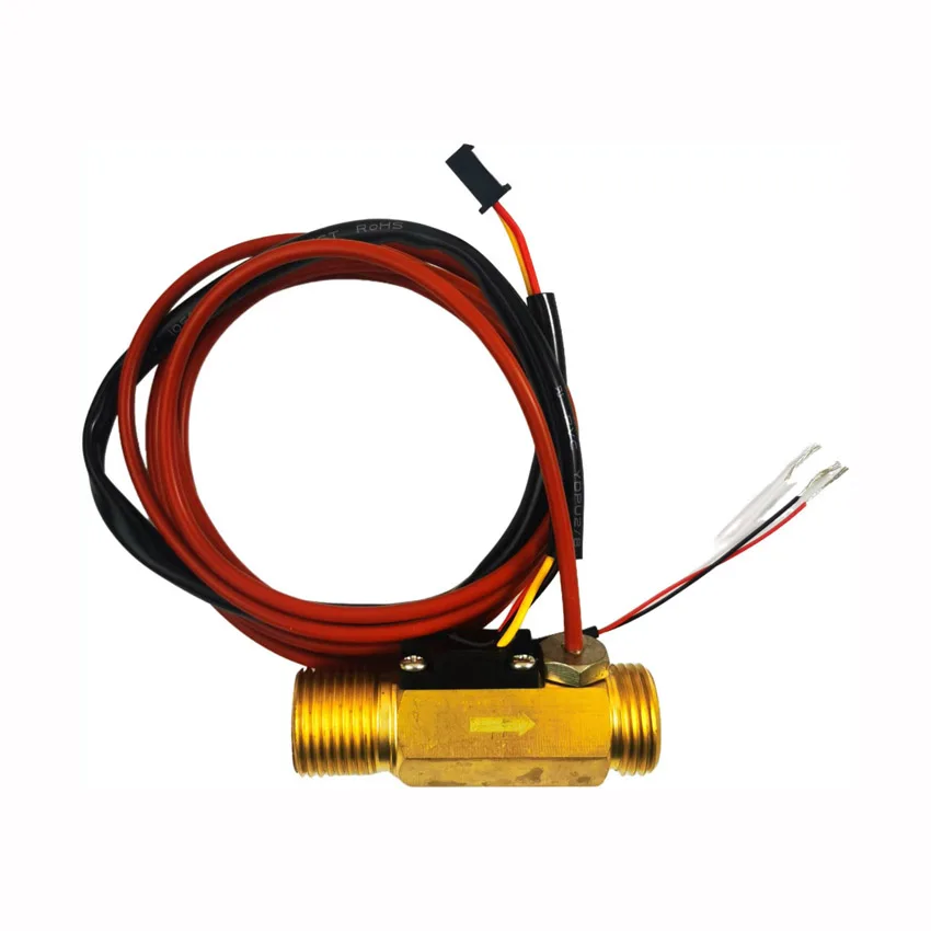 USC-HS21TLT brass body hall effect water flow sensor with temperature sensor PT100 1-30L/min male G1/2\