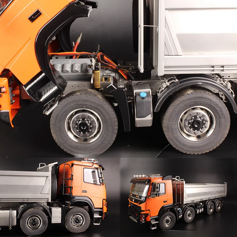 RC 1/14 Dump Truck Truck Tamiya Regal 8X8 Dump Truck All-wheel Drive Simulation Details Full Metal Model Toy