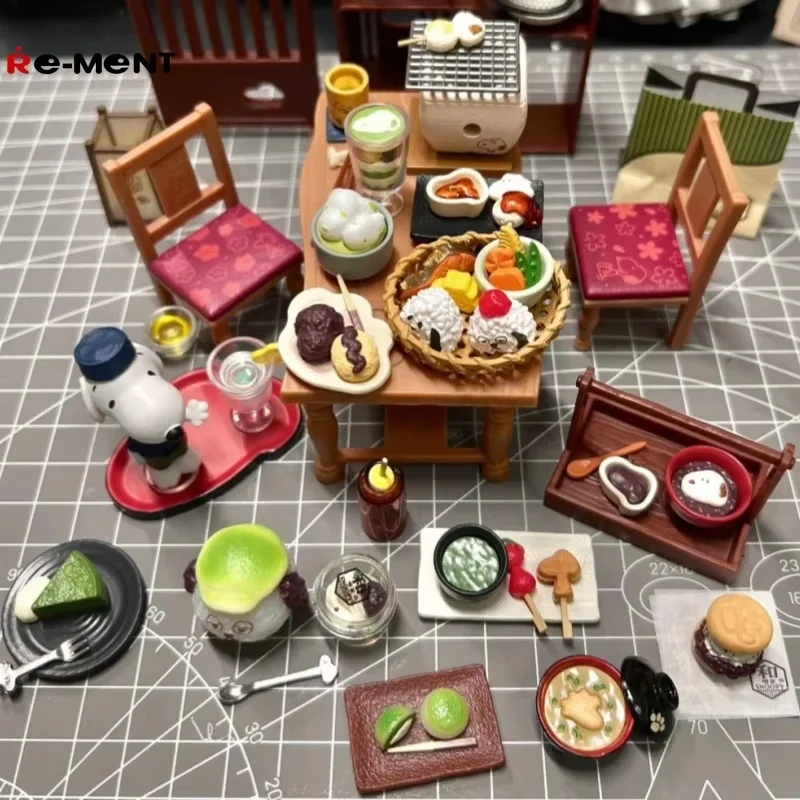 

Snoopy Kawaii Scene Re-Ment Happy Hour Ornament 1-8 Box Miniature Dolls Blind Box Collection Anime Action Figure Pvc Toys Gift