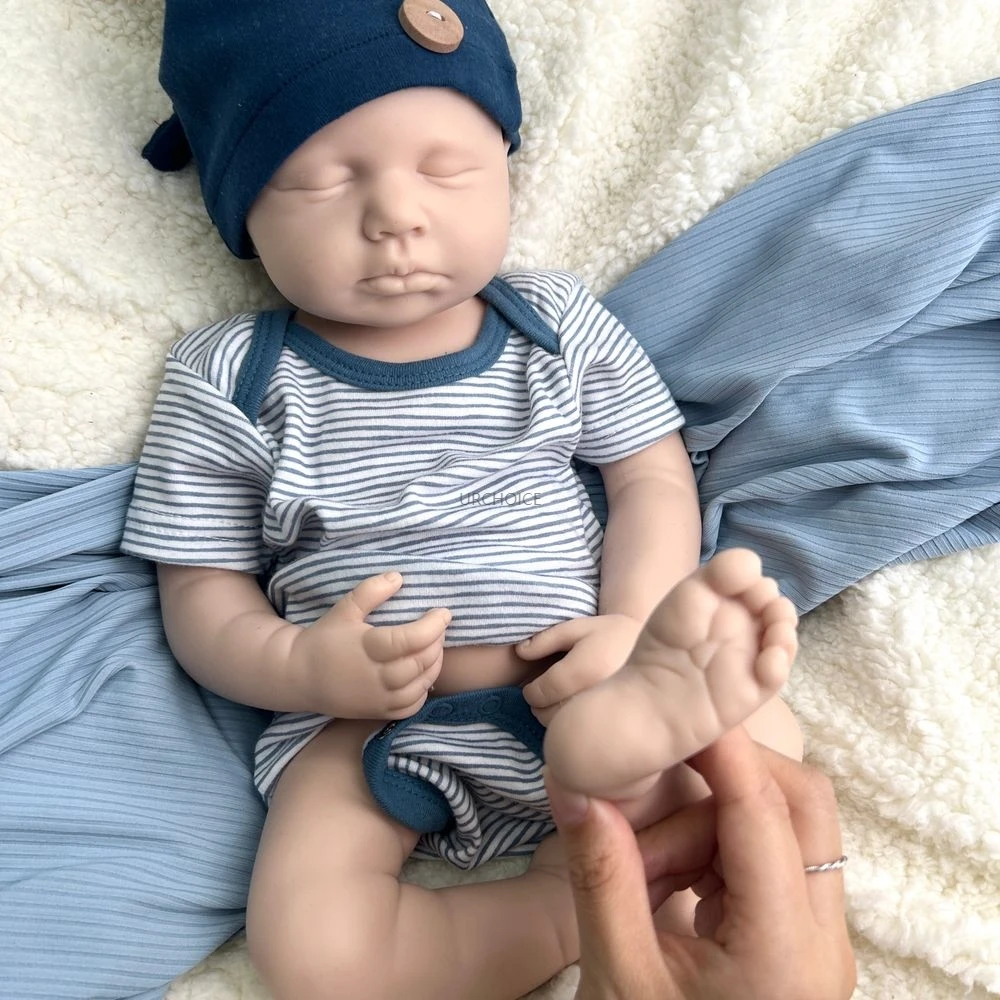 20 polegadas Unpainted Loulou pode abrir a boca corpo inteiro de silicone renascido bebê menina / menino realista lavavel em branco boneca artista brinquedo de terapia